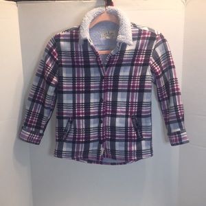 SOHO THREADS GIRLS FLEECE SHERPA LINED JACKET SNAP FRONT SIZE 5/6 XS